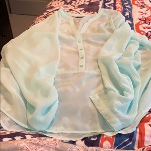 Sheer mint blouse